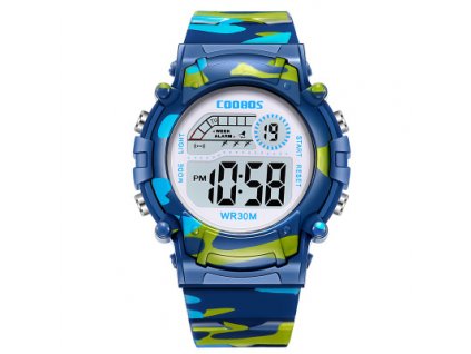 detske digitalni vojenske maskovane army hodinky coobos blue