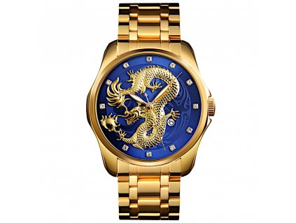 panske rucickove hodinky cinsky drak modre skmei hlavni foto