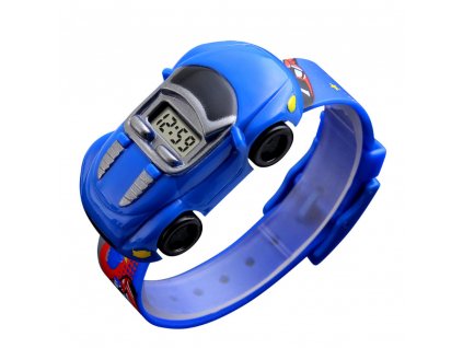 detske digitalni hodinky ve tvaru modreho auticka skmei