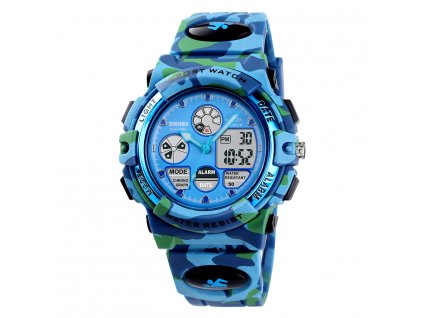 sportovni hodinky s dualnim casem vojenske maskovane skmei 1163 svetle modre