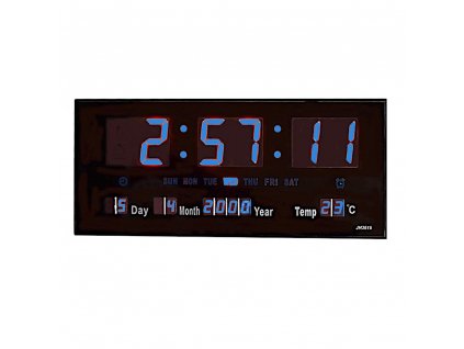 led digitalni hodiny velkoformatove s datumem a merenim pokojve teploty 3615 modre