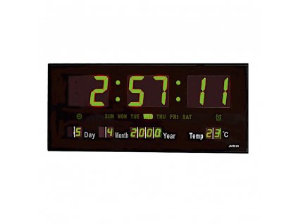 led digitalni hodiny velkoformatove s datumem a merenim pokojve teploty 3615 zelene