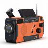 Solární nouzové FM radio GC-090S s klikou, powerbankou 4000 mAh, LED svítilnou