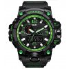 digitalni hodinky s dualnim casem smael 1545 zelene cerne