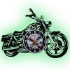 nastenne hodiny s led podsvicenim rgb motocykl motorka chopper zelena
