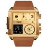 panske obrovske hodinky skmei s dualnim casem gold brown hlavni