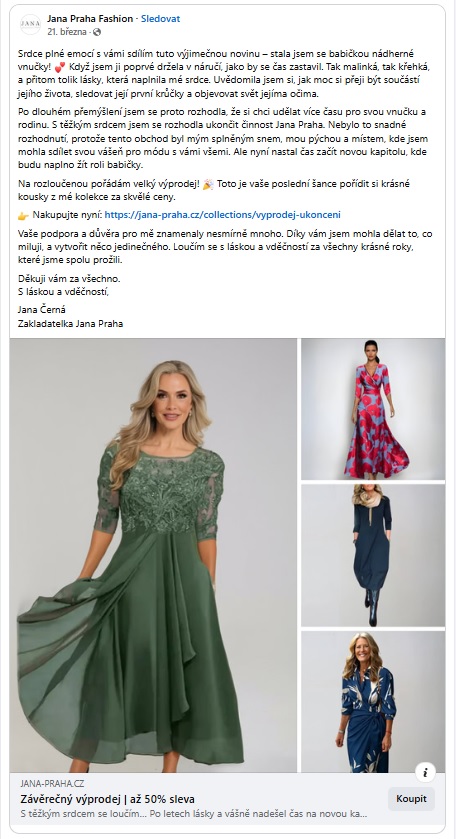 Vyjádření k neexistujícímu Butiku Jana Praha a Jana Praha Fashion