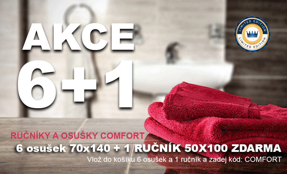 AKCE osušky COMFORT - 6 osušek 70x140  = 1 ručník 50x100 ZDARMA