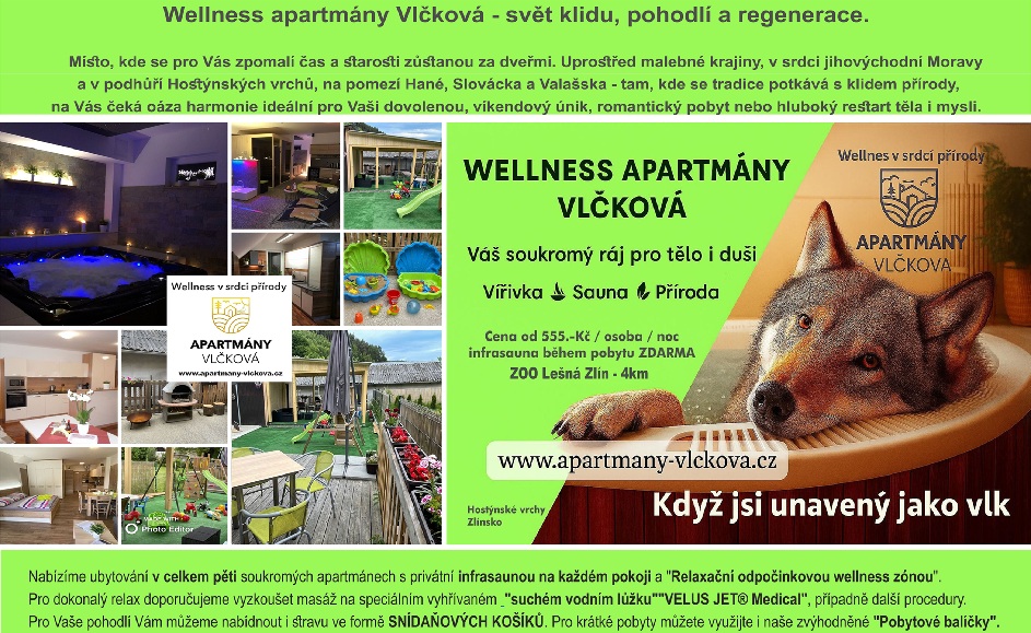 Wellness apartmány Vlčková u ZOO Zlín