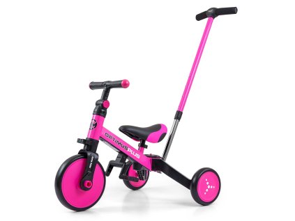 balancni trikolka kolo odrazedlo a vodici tyci optimus plus 4 v 1 ruzova