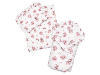 sada pro panenku 3d zavinovovacka perinka a polstarek kacenka pudrove ruzova