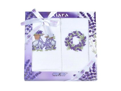 Dárková sada utěrek Kiara Levandule věnec a kolo 2 ks (Varianta Dárková sada utěrek Kiara Levandule věnec a kolo 50x70 cm 2 ks, Značka Dadka)