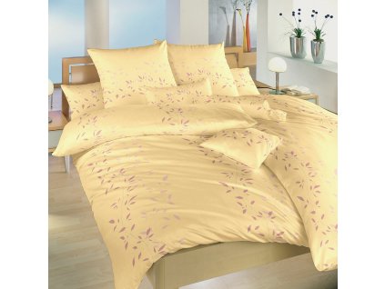 Povlečení flanel Mandevila pudrová na banánovém (Varianta Povlečení flanel Mandevila pudrová na banánovém 140x200, 70x90 cm)