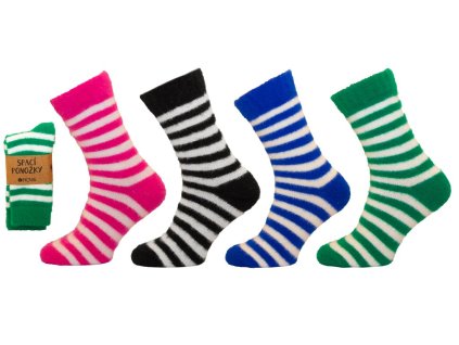 Dámské ponožky NOVIA | spací proužek 1267 (Velikost UNI ( 36-40 ), Barava modrá)