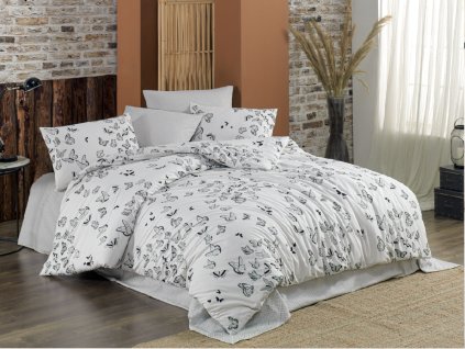 19325 9022 butterfly white povleceni bavlnene bile s motylkem