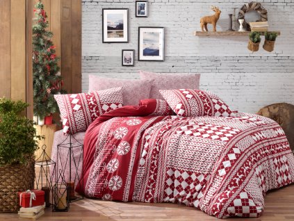 28962 vanocni povleceni 140x220 zip cervena