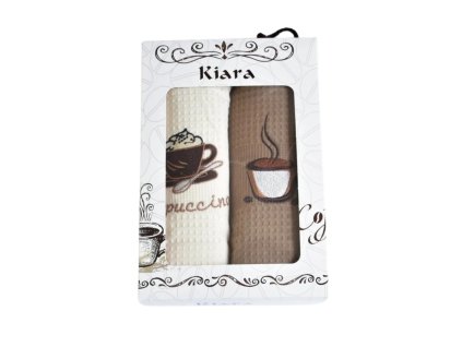 Dárková sada utěrek Kiara Cappuccino 2 ks (Varianta Dárková sada utěrek Kiara Cappuccino 50x70 cm 2 ks)