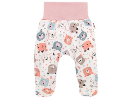 Polodupačky, bavlna Space Bear, Baby Nellys - pastel pudrová (Velikost 68 (3-6m))