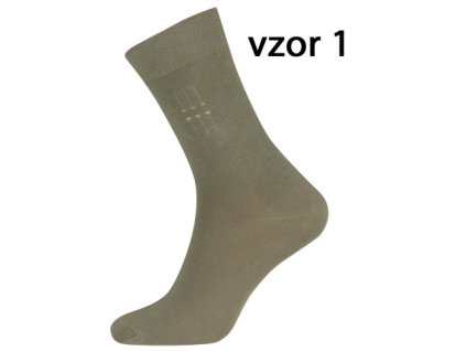 Pánské ponožky 5074 khaki vzor 1 (Velikost 39-42)