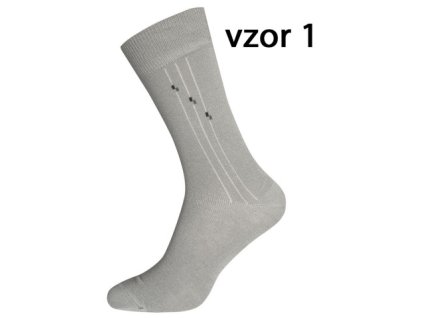 Pánské ponožky 5074 světle šedé vzor 1 (Velikost 39-42)