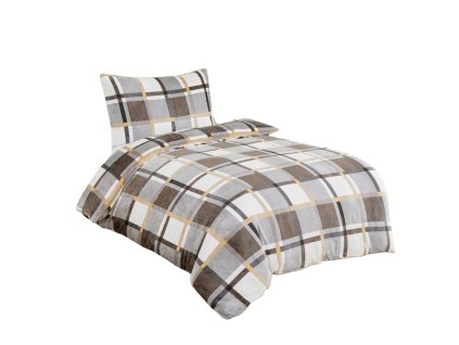 9033 2 povleceni mikroflanel karo sedobilozlute pozadi dadka vracov