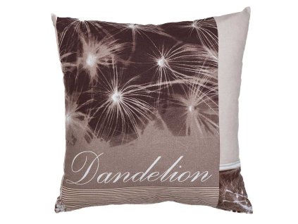 Povlak na polštář bavlna Pampelišky 3D hnědé (Rozměr 40x40)