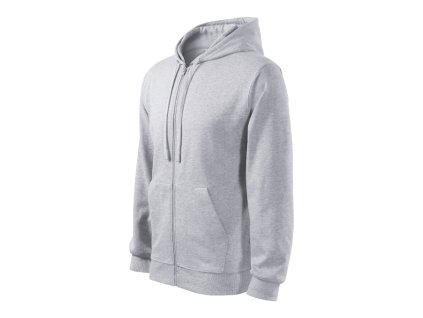 Mikina pánská Trendy Zipper 410- světle šedý melír (Velikost L)