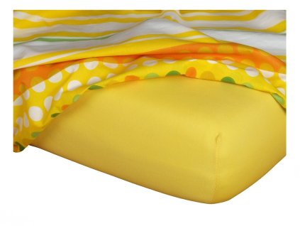 Jersey prostěradlo tmavě žluté (Rozměr 90x200x20 jednolůžko)