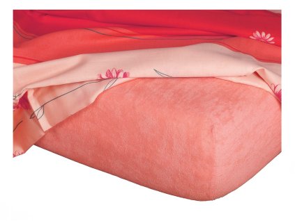 Froté prostěradlo losos (Rozměr 90x200x20 jednolůžko)