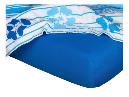 Jersey prostěradlo královská modř (Rozměr 90x200x20 jednolůžko)