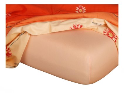Jersey prostěradlo meruňka (Rozměr 90x200x20 jednolůžko)