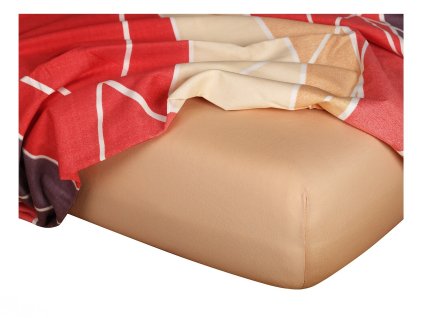 Jersey prostěradlo světle hnědé (Rozměr 90x200x20 jednolůžko)