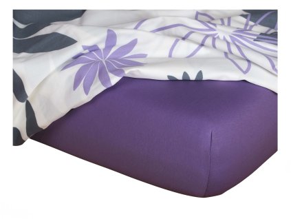 Jersey prostěradlo purpur (Rozměr 90x200x20 jednolůžko)