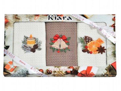 9504 1 vanocni darkova sada uterek 3 ks kremova hneda dadka vracov