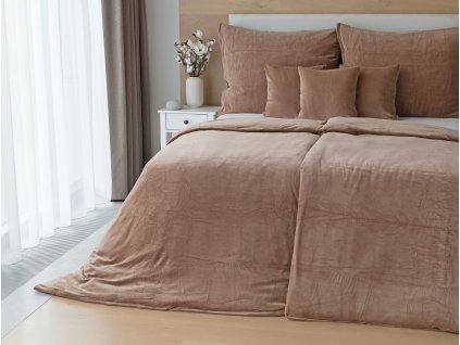 Matějovský povlečení Bavlněný mikroplyš PREMIUM HNĚDÝ Bavlněný mikroplyš (Materiál Bavlněný mikroplyš, Rozměr 1x povlak peřina 140/200 + 1x povlak na polštář 70/90)