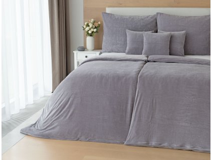 Matějovský povlečení Bavlněný mikroplyš PREMIUM STŘEDNĚ ŠEDÝ Bavlněný mikroplyš (Materiál Bavlněný mikroplyš, Rozměr 1x povlak peřina 140/200 + 1x povlak na polštář 70/90)