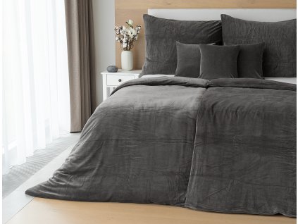 Povlečení Matějovský Bavlněný mikroplyš PREMIUM ANTRACITOVÝ (Materiál Bavlněný mikroplyš, Rozměr 1x povlak peřina 140/200 + 1x povlak na polštář 70/90)