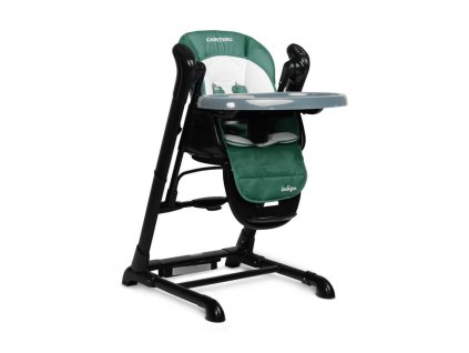 jidelni zidlicka houpacka 2 v 1 indigo cerna zelena