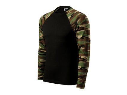 Triko unisex Camouflage LS 166- camouflage brown (Velikost XS)