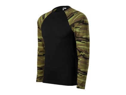 Triko unisex Camouflage LS 166- camouflage green (Velikost XS)