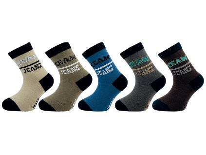 Dětské ponožky NOVIA | vzor jeans 1553 - balení 5 párů Velikost: 16-17 ( 24-26 ) (Velikost 16-17 ( 24-26 ))