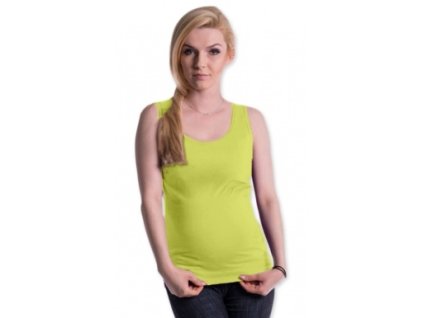 Be MaaMaa Těhotenské,kojící tilko s odnimatelnými ramínky - limetka (Velikost oblečení L/XL)