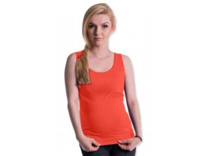 Be MaaMaa Těhotenské,kojící tilko s odnimatelnými ramínky - pomerančové (Velikost oblečení L/XL)
