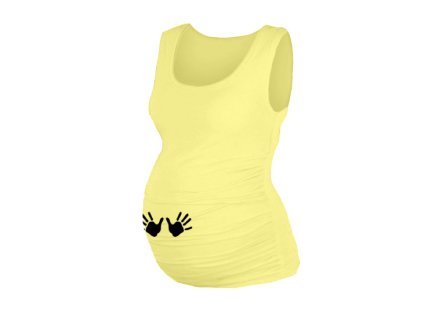 Be MaaMaa Top, tílko Dana s potiskem Nožiček - žluté (Velikost oblečení L/XL)