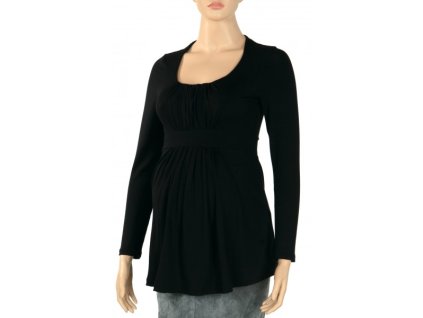 Gregx Těhotenská halenka dl. rukáv KADA černá (Velikost oblečení XL/XXL)
