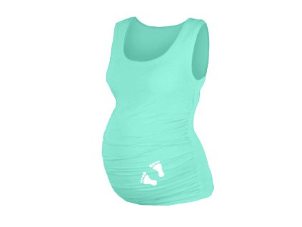 Be MaaMaa Top, tílko Dana s potiskem Nožiček - máta (Velikost oblečení L/XL)