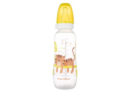 canpol babies lahvicka s potiskem tygrik 250 ml zluta