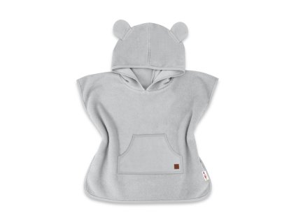 Pončo, župan s kapucí pro děti Medvídek, Baby Nellys, šedý (Velikost 98-104 (2-4r))