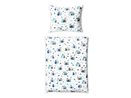 Povlečení do postýlky, 2D sada - Happy Cat (Velikost povlečení 120x90, Rozměry polštáře 40 x 60, Rozměry přikrývky 120 x 90)