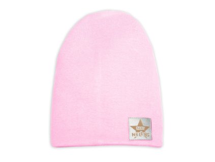 Dětská bavlněná čepice - dvouvrstvá, sv. růžová (Velikost 110 (4-5r))